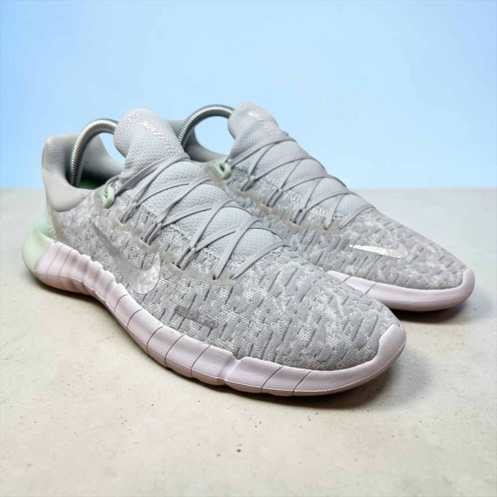 Nike Free RN 5.0 Women 9.5 Grey Mint Green Running Shoes AQ1891-007 Low Top